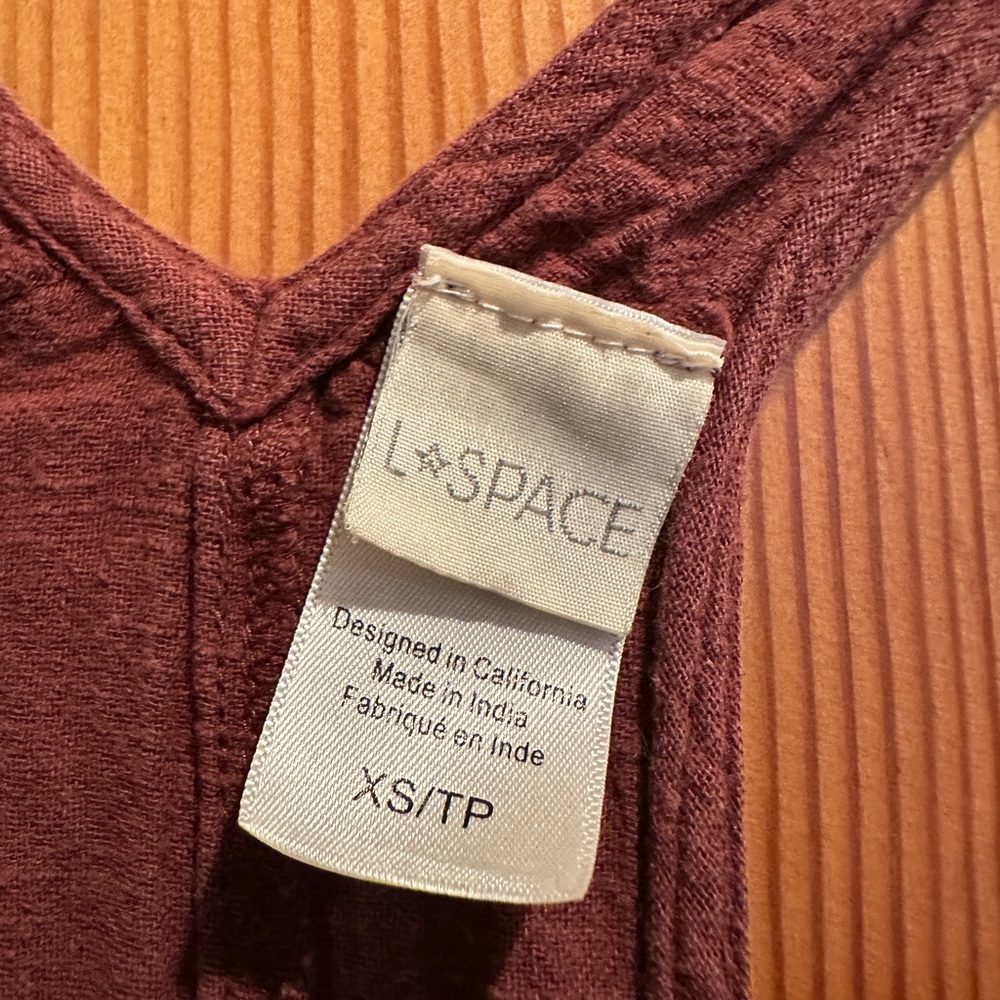 l*space Rust-Brown Textured Overalls - Picture 2 of 4